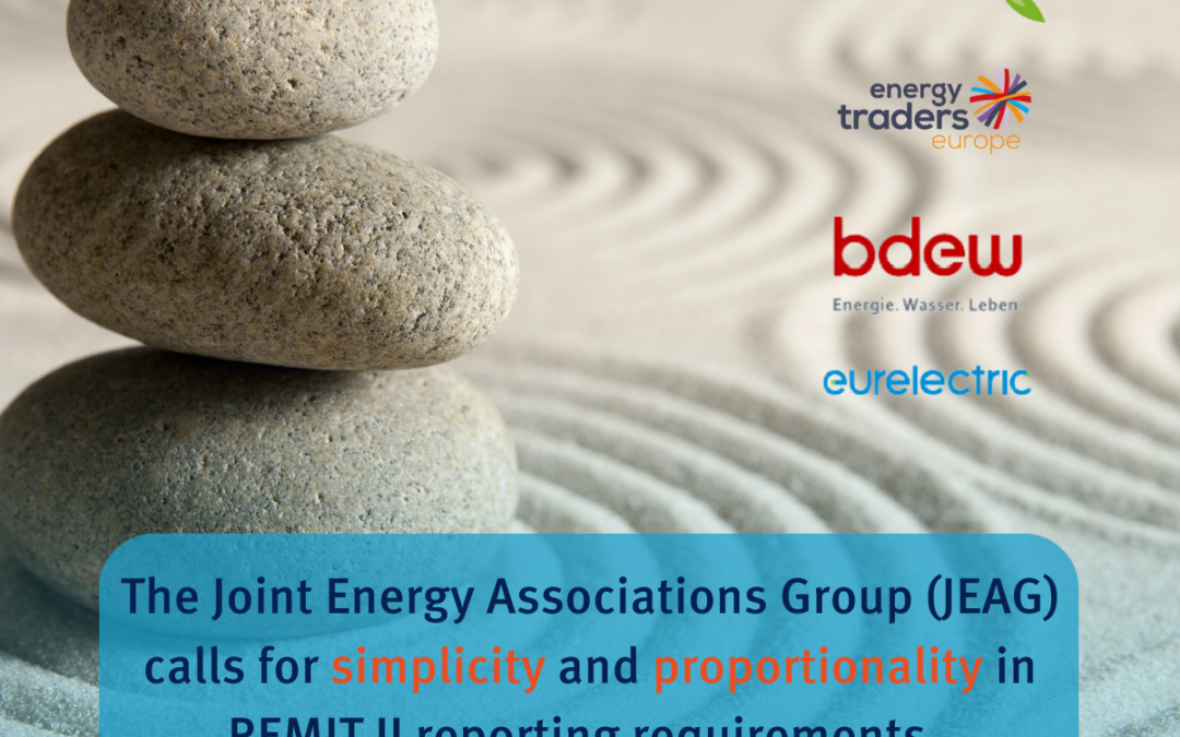The Joint Energy Associations Group (JEAG) responds to public consultation on REMIT Implementing Regulation revision.