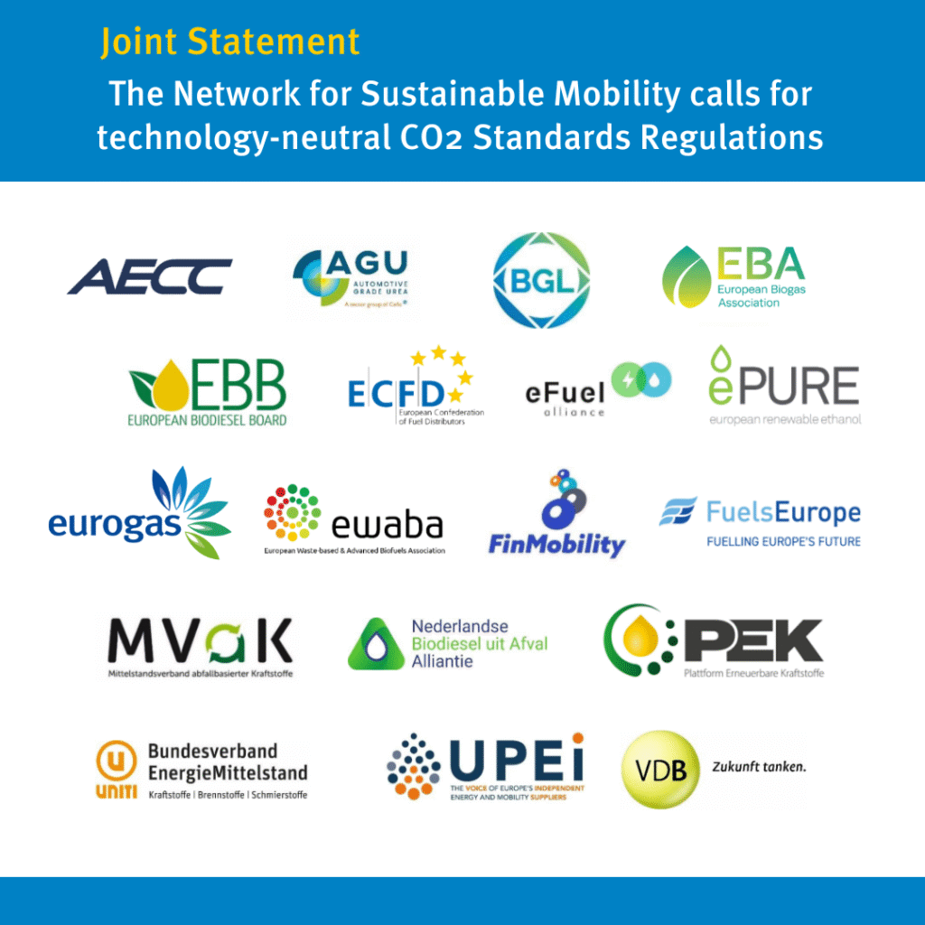 The Network for Sustainable Mobility calls for technology-neutral CO2 Standards Regulations