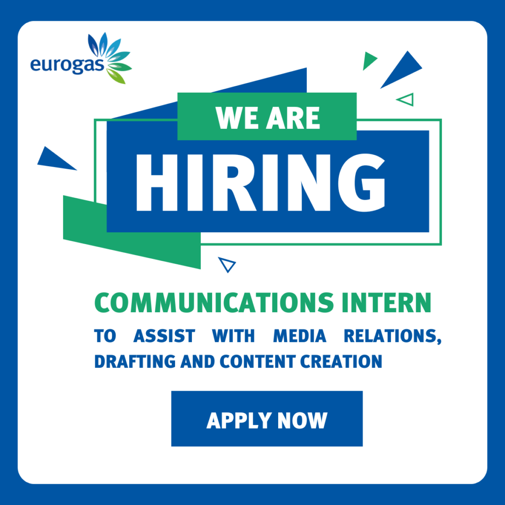 Eurogas is hiring a Communications Intern | Media Relations, Drafting and Content Creation