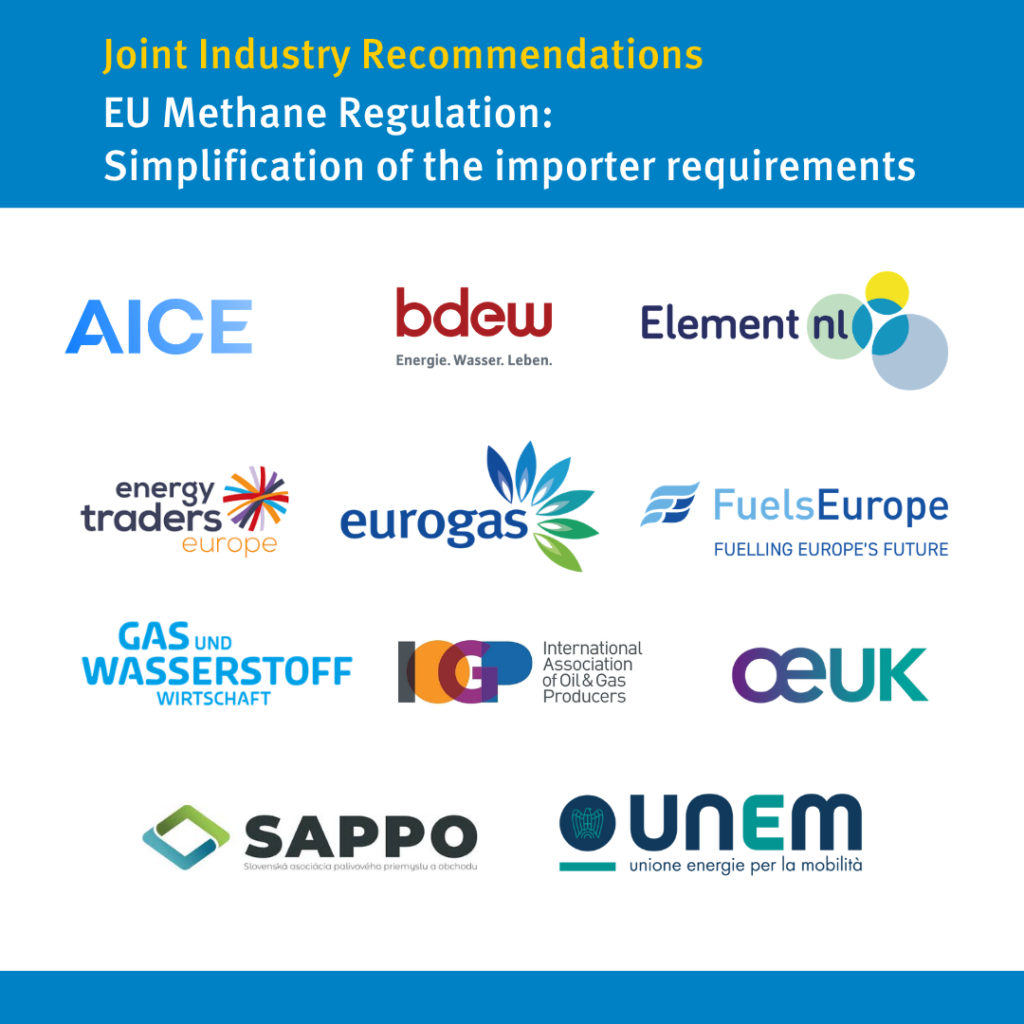 Joint industry recommendations for simplification of the importer requirements of the EU Methane Regulation
