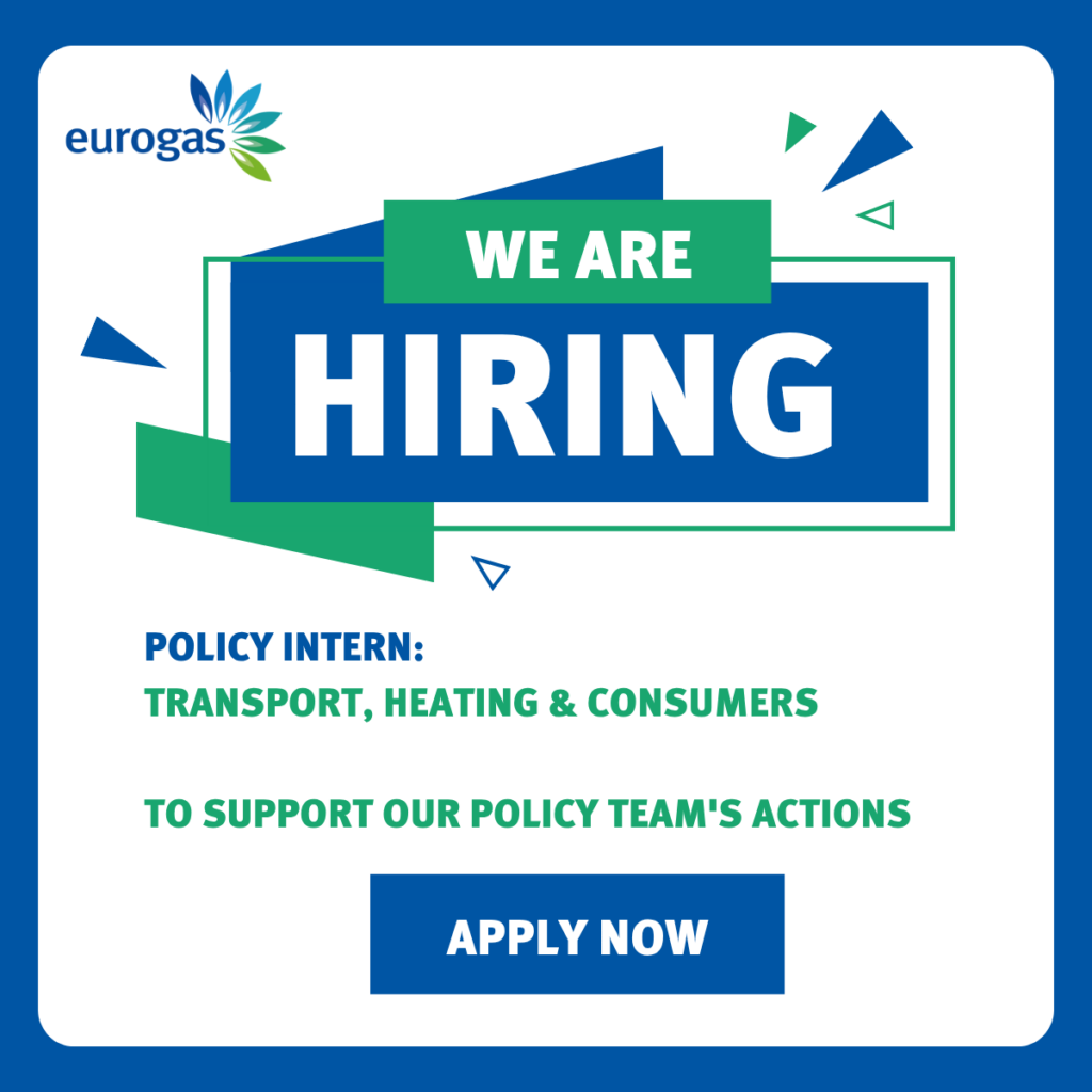 Eurogas is hiring a Policy Intern | Transport, Heating and Consumers
