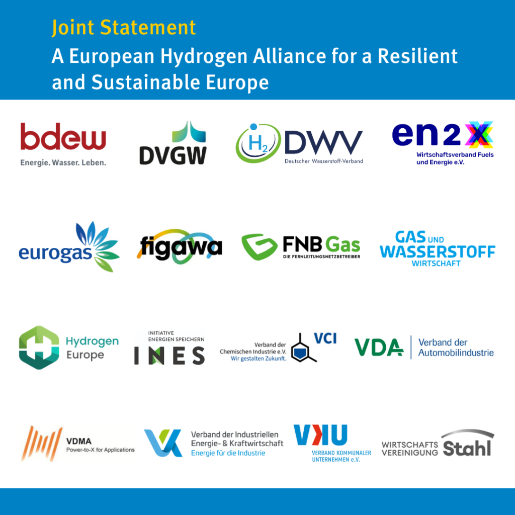 Joint Position Paper: A European Hydrogen Alliance for a Resilient and Sustainable Europe